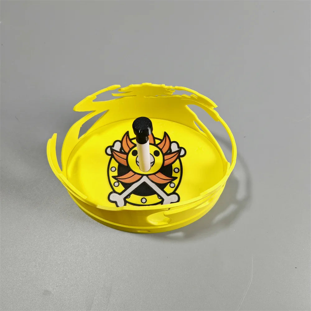 Yellow projector lens with pirate skull and crossbones emblem